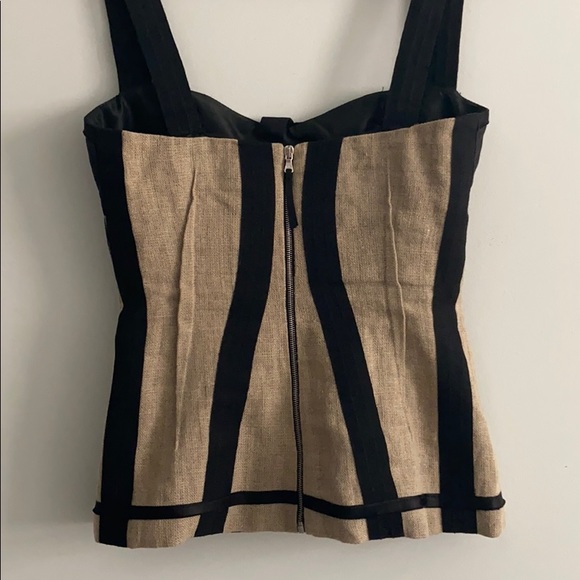 D&G Black Silk & Linen Corset Top, size 40 - Picture 5 of 6